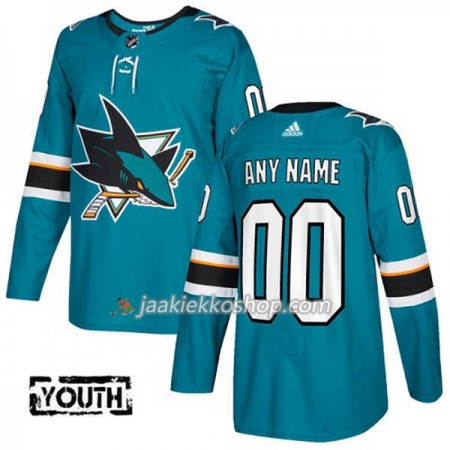 Lapsille NHL San Jose Sharks Custom Adidas 2017-2018 Teal Authentic